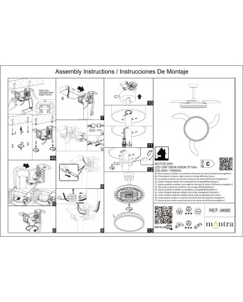 LUNA  M * VENTILADOR MEDIANO LED - BLANCO